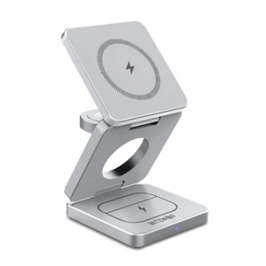 3 in 1 Wireless Charging Station Foldable Magnetic Charger Stand Pad For iPhone - Picture 1 of 12