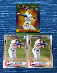 Lotto 2021 Bowman Chrome Topps Finest Flashbacks RC #85 Andres Gimenez Cleveland - Foto 1 di 1