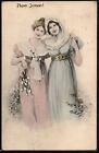 BK005 VIENNE Style Easter Paques COUPLE OF ladies women blossom 1907