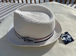 Sombrero Fedora Blanco Disneyland París Mickey Mouse Bonjour Park Disneyana Nuevo con Etiquetas - Imagen 1 de 10