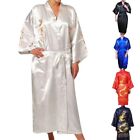 Men Bathrobe Sleepwear Gown Kimono Men's Clothing Mens Size M-2XL Blue