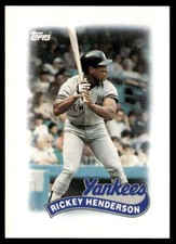 1989 Topps Glossy Mini League Leaders #66 Rickey Henderson   Baseball Yankees