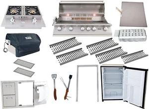 Lion Grill Package 40" Grill, Side Burner, Mini Fridge + Storage Door/Drawers! - Picture 1 of 24