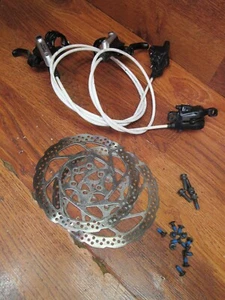 SHIMANO DEORE HYDRAULIC DISC BRAKE LEVER BL-M615 & CALIPER BR-M615 SM-RT56S SET - Picture 1 of 8