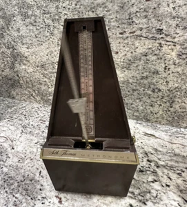 Vintage Seth Thomas Metronome 1104A Conductor Metronome Working brown wind-up - Picture 1 of 5