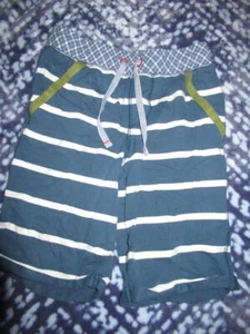vguc Matilda Jane teal stripe French terry shorts boys 6 free ship USA - Picture 1 of 2
