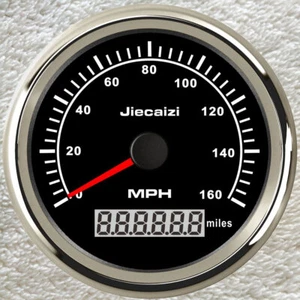85mm Black GPS Speedometer 0-160MPH for Auto Marine Motocycle Red LED USA STOCK - Picture 1 of 9