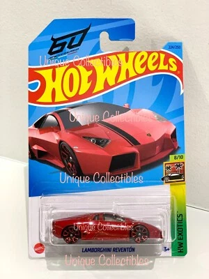 Hot Wheels Lamborghini Reventon HW Exotics 8/10 Long Card 224/250 NEW - Image 1 of 2