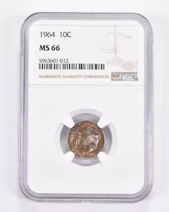 MS66 1964 Roosevelt Dime - Graded NGC Toned! *9002 - Picture 1 of 3