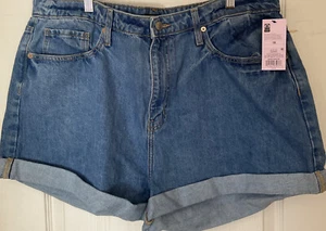 Womens Cuffed Highest Rise Mom Shorts HAPPY Wild Fable 18/34R NEW - Picture 1 of 11