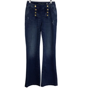Miss Me Double Row Sailor Button Wide Leg High Rise Trouser Denim Jeans Blue 26 - Picture 1 of 12