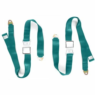 2x Adjustable Seat Belt Car Truck Lap Belt Universal 2 Point Safety Travel AQUA - Image 1 of 3