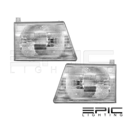 Headlights for 1992-1996 FORD ECONOLINE VAN E150 E250 E350 - Left Right Pair - Image 1 of 2
