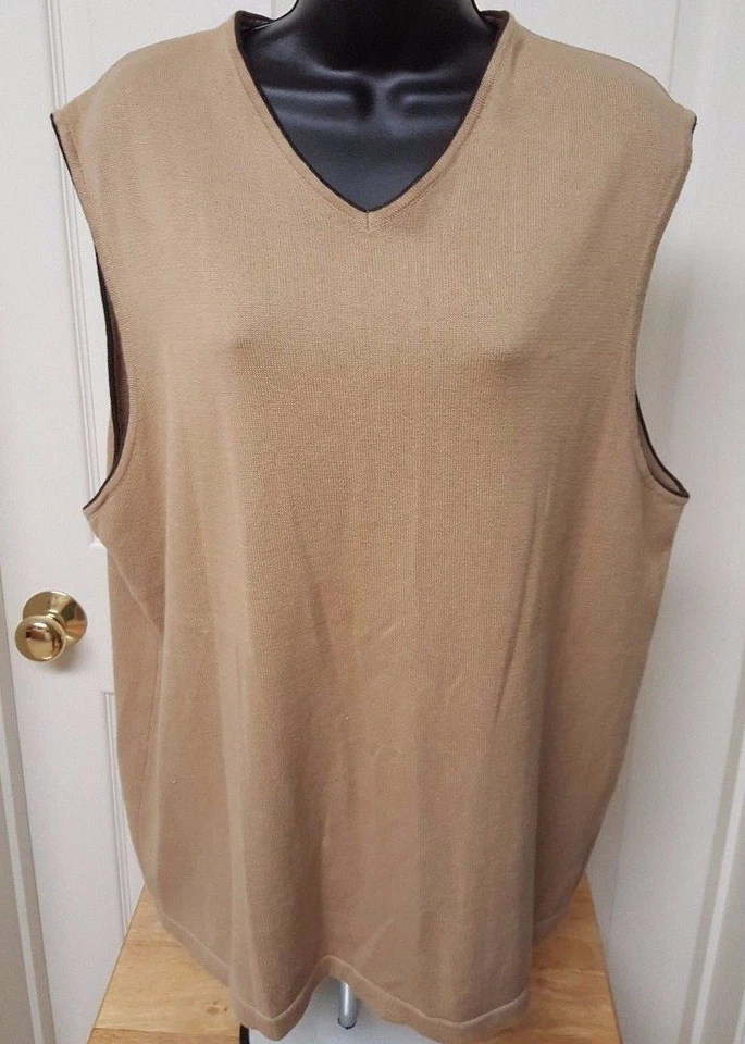 Claiborne Mens Sweater Vest Shirt Size M Medium Brown - Image 1 of 3