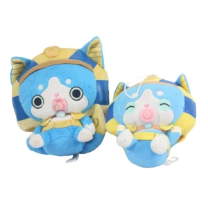 Juego de 2 Muñecas de Peluche Reloj Nyanses II Bandai Kuttari/Banpresto Yokai 6"/5" - Imagen 1 de 8