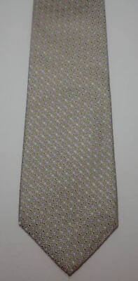 PAUL STUART GOLD w/ MULTI-COLOR GEOMETRIC WOVEN 100% ENGLISH SILK NECK TIE 60" - Image 1 of 4