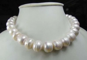 11-12mm White Natural South Sea Baroque Pearl Necklace 18'' - Picture 1 of 6