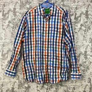 Tommy Bahama Paisley kariertes geknöpftes Hemd Herren Large Langarm mehrfarbig - Bild 1 von 11