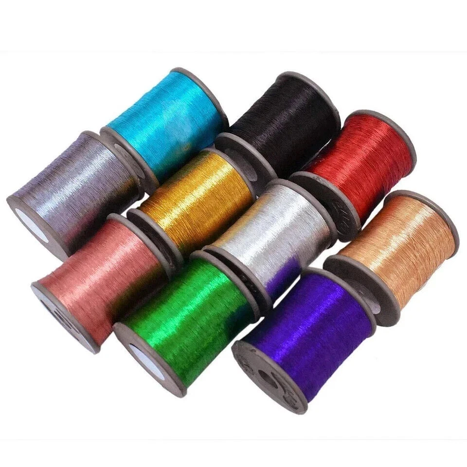 Metallic Zari Thread For Embroidery Sewing & Jewelry Making 0.1 MM Pack of 2 - Image 1 of 1