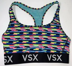 Victoria's Secret VSX Sport-BH bunt Regenbogen Racerback Netz gefüttert Damen S - Bild 1 von 8
