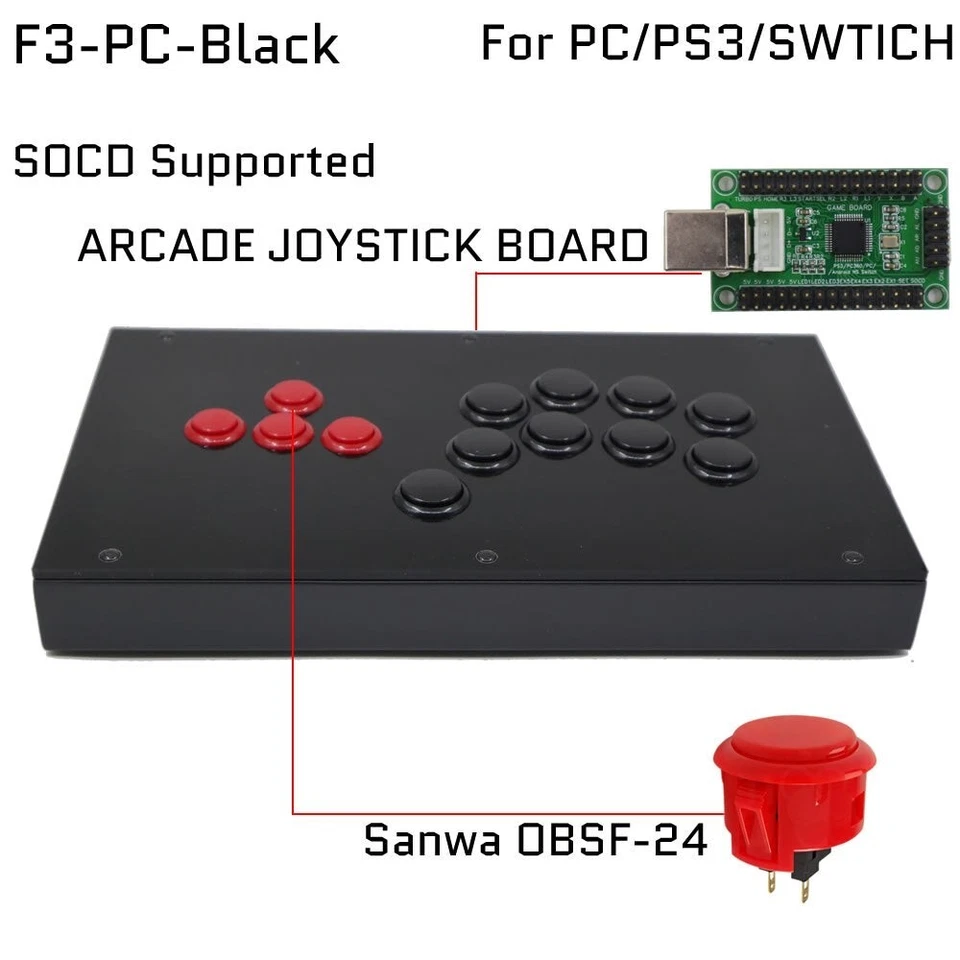 FightBox F3 Leverless Hitbox Fightstick for PC/PS/Xbox/Switch - Image 1 of 4
