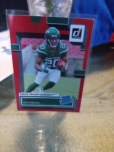2022 Donruss Breece Hall #314 Rated Rookie Red Press Proof New York Jets