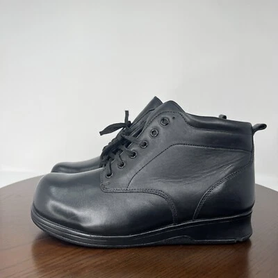 Drew Sedona Boots Women's 9.5 XWW Black Leather Lace Up Wedge Comfort Booties - Image 1 of 4