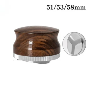 Distribuidor de café 51 mm profundidad ajustable espresso manipulador con mango de madera de nogal - Imagen 1 de 13