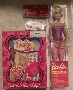 Barbie Lot  Ballerina Doll With , Notebook Set And Barbie Picks - Picture 1 of 3