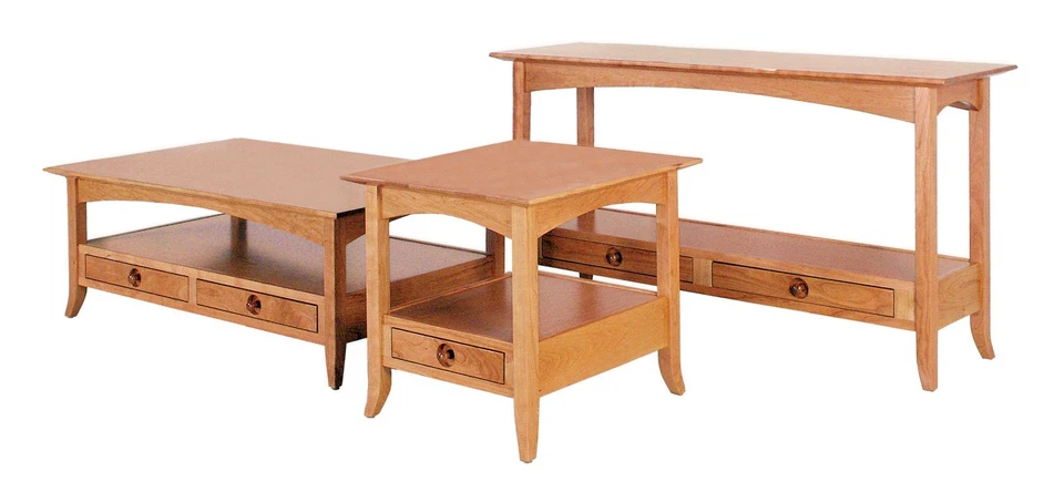 Amish Shaker Occasional Accent Tables Square Coffee, End, Sofa Wood Set of (3) - Image 1 of 3