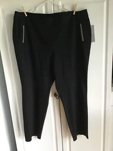 Nuevo par de pantalones de vestir Alfani para mujer talla grande 24W negro panel abdominal pierna ajustada - Imagen 1 de 6