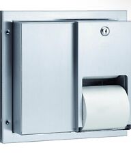 Bradley 5422 22 Gauge Stainless Steel Partition Mounted Toilet Tissue Dispenser