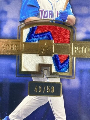 2004 Upper Deck SP All Star Game Used Patch Blue Jays Carlos Delgado # 49 / 50 - Image 1 of 4