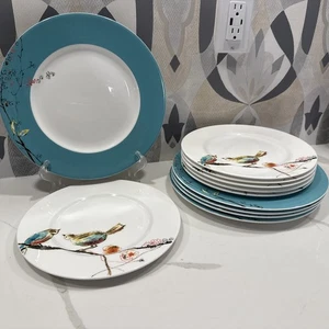 Lenox Chirp Simply Fine Blätter Zweige blau Abendessen oder Mittagessen Teller Sie wählen - Bild 1 von 12