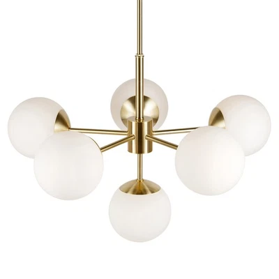 Forte Lighting 2745-06 Farrell 6 Light 28"W Chandelier - Gold - Image 1 of 3