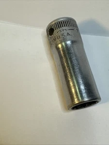 Snap On Vintage 3/8" Drive 7/16" 12PT SAE Chrome Semi Deep Socket SF-140 - Foto 1 di 8