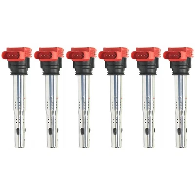 Set of 6 Ignition Coils for VW Audi Q7 A6 Quattro R8 Porsche Cayenne A7 S5 Q5 S4 - Image 1 of 4