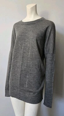 J.CREW 100% 美利奴羊毛长袖毛衣女式 M 码灰色 (#145) — 第 1/4 张图片