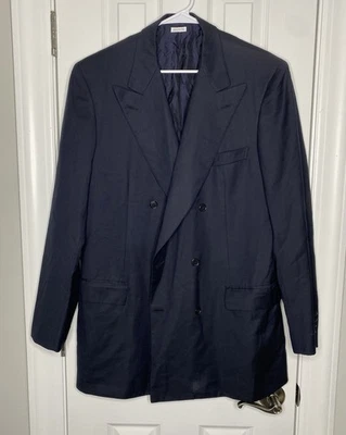 Brioni Men’s Super 150s 100% Wool Suit Jacket Black Size 44 L *read* - Image 1 of 4