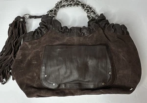 Adrienne Vittadini Schultertasche Handtasche braun Wildleder - Bild 1 von 17