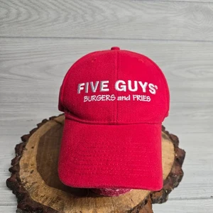 Five Guys Burgers Fries Gorra de Béisbol Gorra Ajustable Hombres Rojo Trabajador Empleado - Imagen 1 de 6