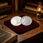 2 Coins- Morgan Silver Dollar- O & S Mint- 1900 Year-Cleaned- With Capsule