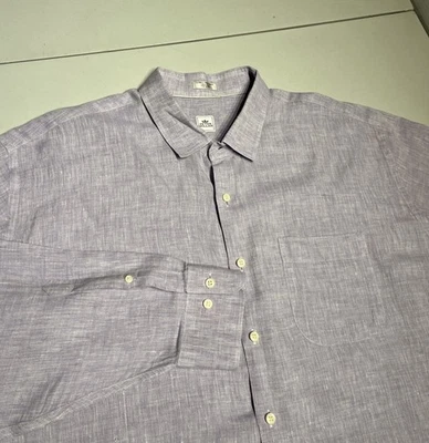 J Mclaughlin Shirt Men’s XXL Purple Button Up Linen Beach Dress Casual - Image 1 of 4