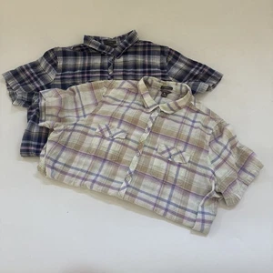 Lotto 2 camicie donna Eddie Bauer a forma di vestibilità blu con bottoni manica corta 2XL - Foto 1 di 13