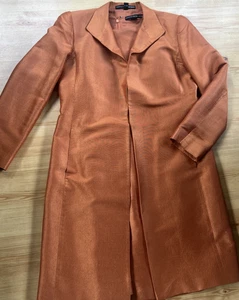 Vintage Linda Allard Ellen Tracy Größe 6 & 8 100 % Seide Kleid Jacke Set - Bild 1 von 14