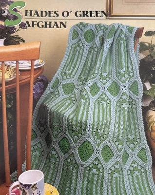 CROCHET Annie’s Afghan Quilt Club ~ “”Shades Of Green Afghan” ~ PATTERN ~ - Image 1 of 2