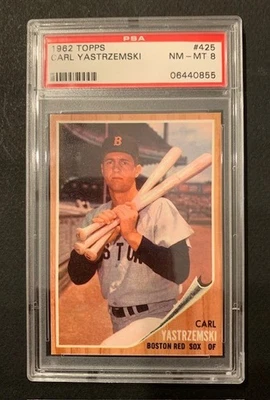 1962 TOPPS #425 CARL YASTRZEMSKI DEAD CENTER PSA 8 BEAUTIFUL CARD!! - Image 1 of 2