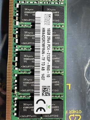 Lote de 2 - Memoria de servidor DIMM SK Hynix HMA42GR7MFR4N-TF 16 GB PC4-17000 DDR4 ECC Foto 1 de 2