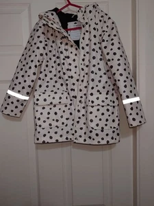 Primark White With Black Dots Girls Coat 5-6 Years - Picture 1 of 10