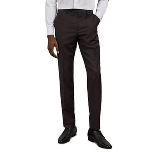 Ted Baker London Debonair Karierte Wollhose Dunkelrot Herren 30L Neu mit Etikett - Bild 1 von 9